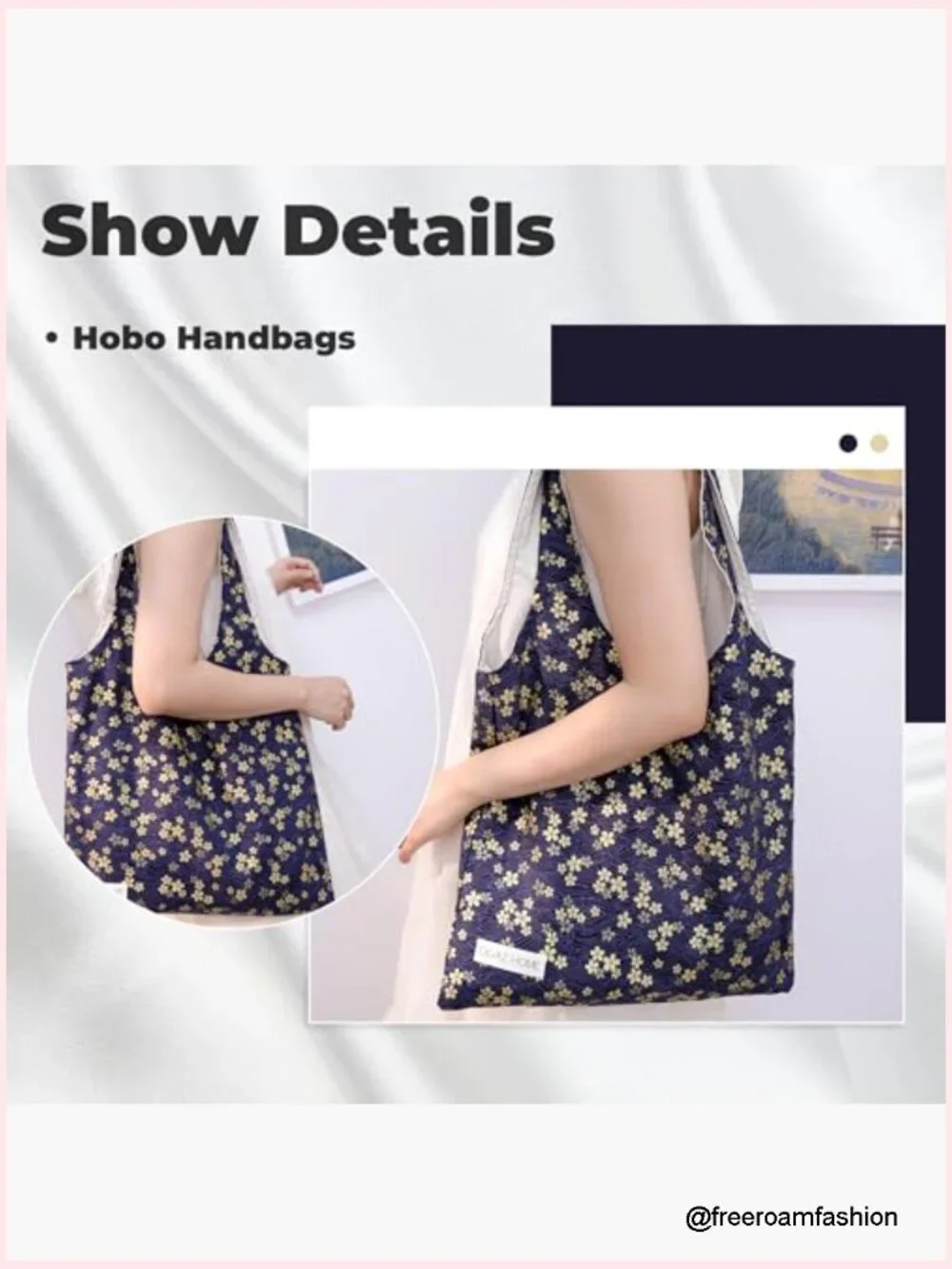 Women's Silk Hobo Shoulder Bag with Zipper Large Tote Handmade